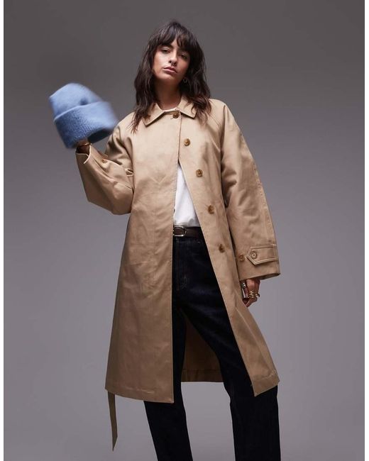 Mango Brown Premium Belted Mid Length Trench Coat