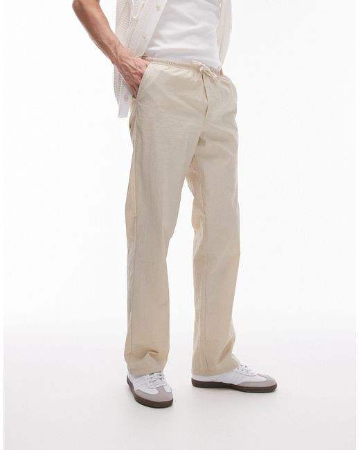 Pantaloni ampi color pietra di Topman in Natural da Uomo