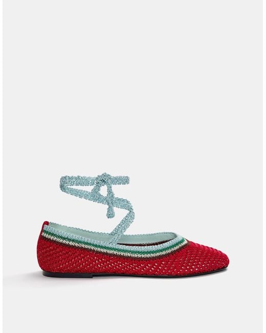 Pull&Bear White – gehäkelte ballerinas