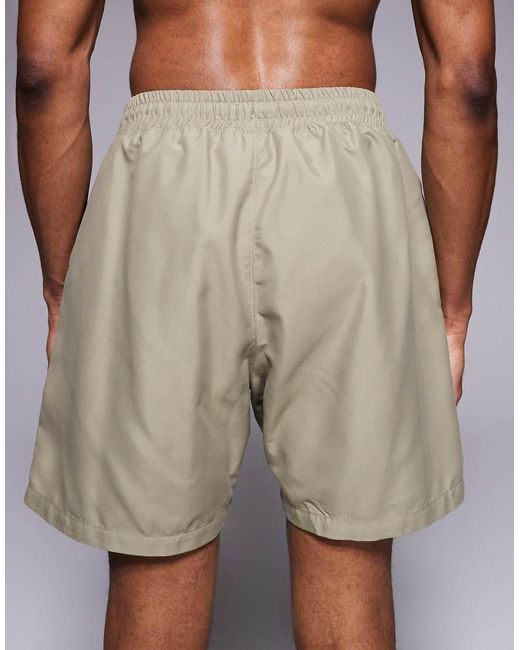 Pantaloncini Da Bagno Lunghezza Media, Colore Kaki di ASOS in Green da Uomo