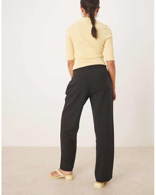 Abercrombie & Fitch Broek Met Hoge Taille En Rechte Pijpen in het Natural
