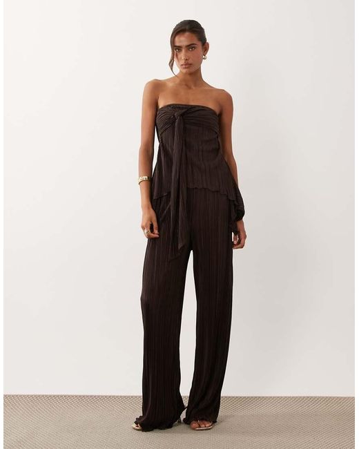 ASOS Black Co-ord Plisse Twist Bust Bandeau Top
