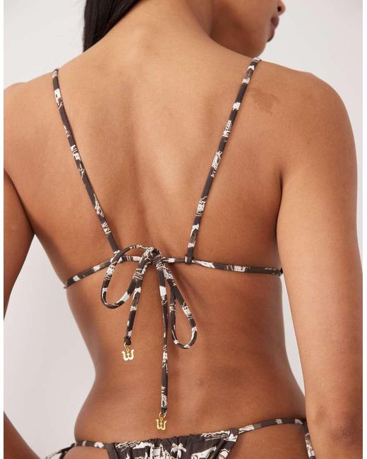 Wild Lovers Metallic Rodeo Coastal Print Triangle Bikini Top