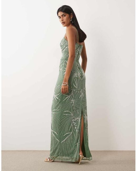 Beauut Green Embellished Cami Maxi Dress