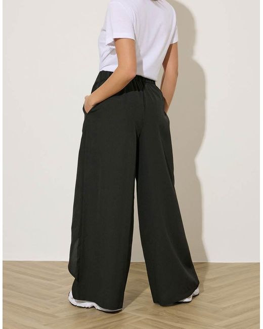 PixieGirl White Petite Wrap Wide Leg Trousers
