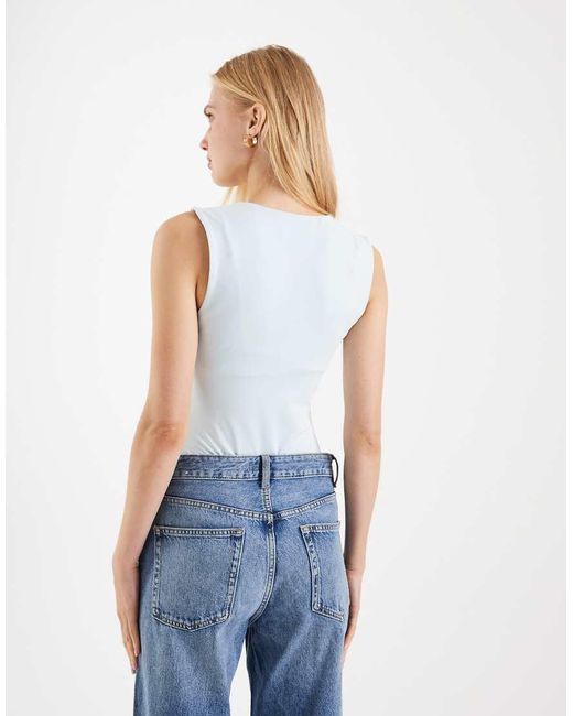 New Look Blue Square Neck Bodysuit