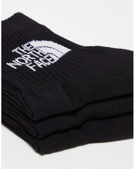 The North Face Black Simple Dome 3 Pack Logo Ankle Socks