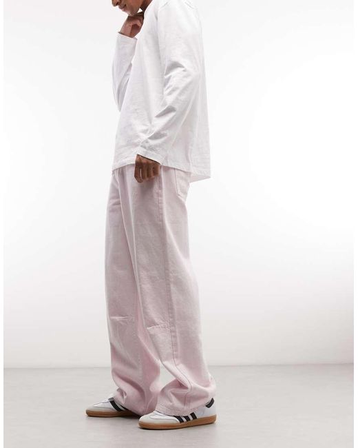 Liquor N Poker White Relaxed baggy Jeans for men