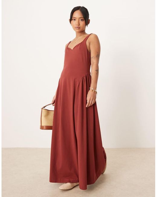 ASOS Red Asos Design Petite Summer Maxi Dress With Full Skirt