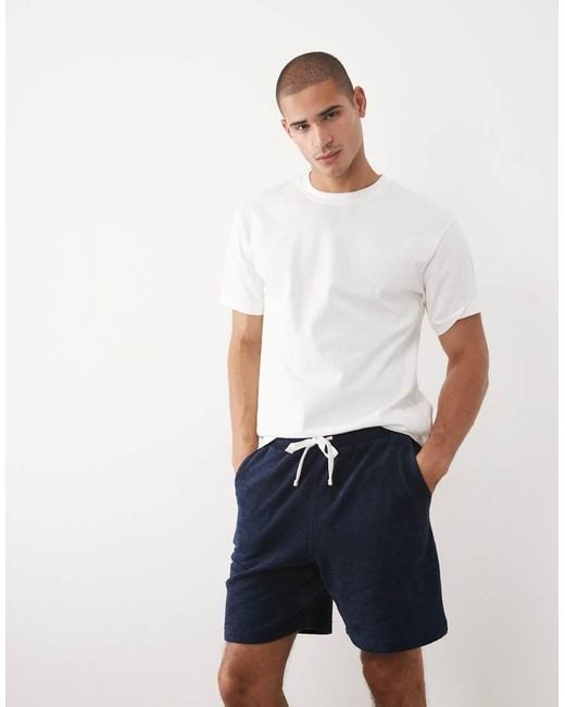 ASOS White Oversized Textured Jersey Shorts for men