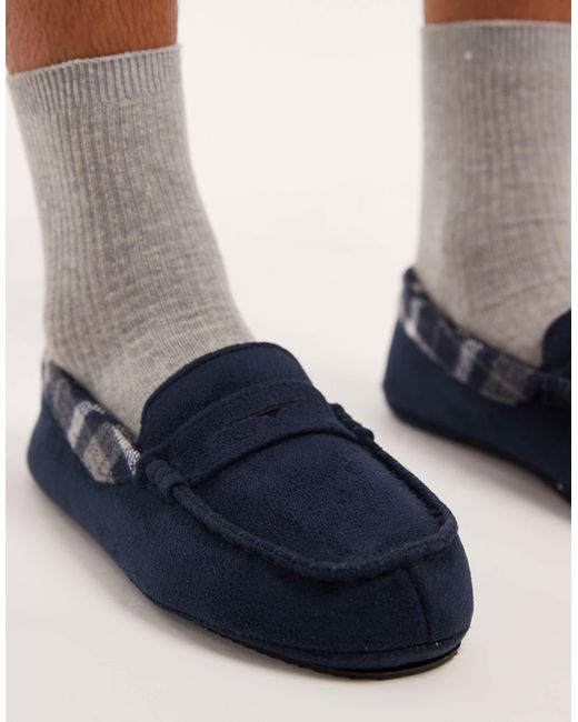 Threadbare – mokassin-hausschuhe in Blue für Herren