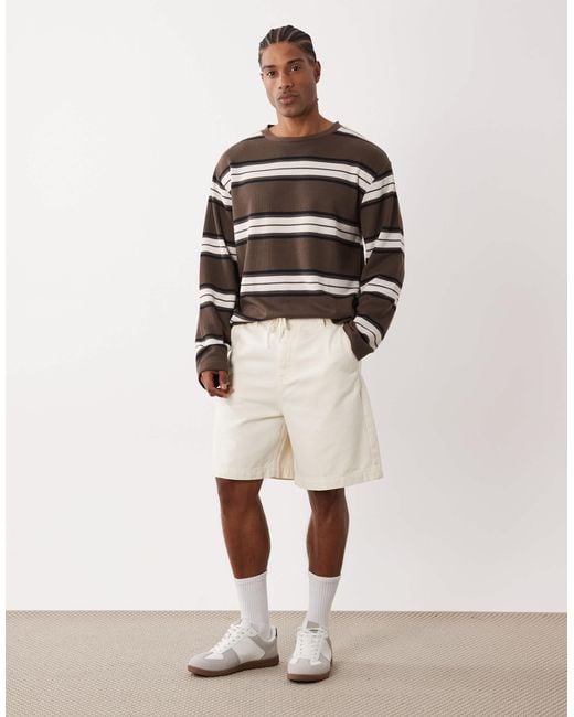 ASOS Natural Mid Length Jorts for men
