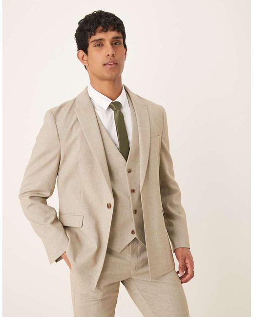 ASOS Natural Slim Suit Jacket for men