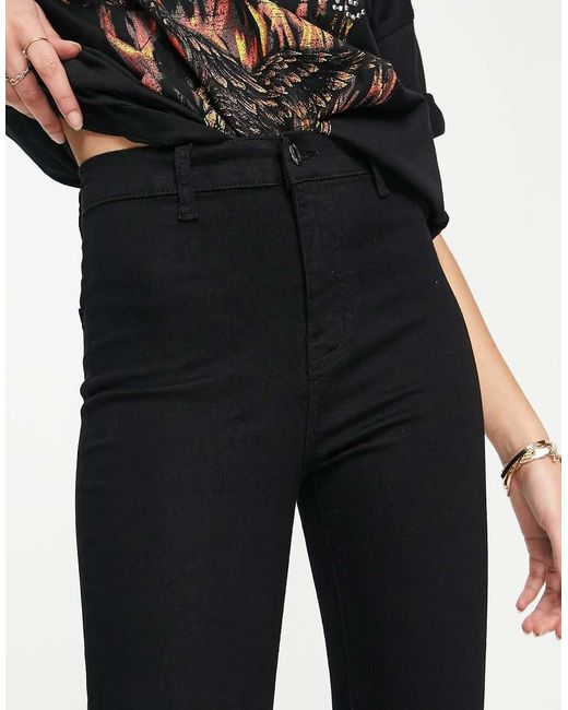 Don't Think Twice Black Dtt Petite Chloe High Waist Disco Stretch Skinny Jeans