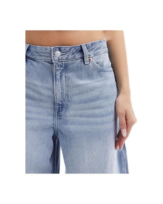 Monki Blue Giga Ultra Loose Fit Low Rise Jeans