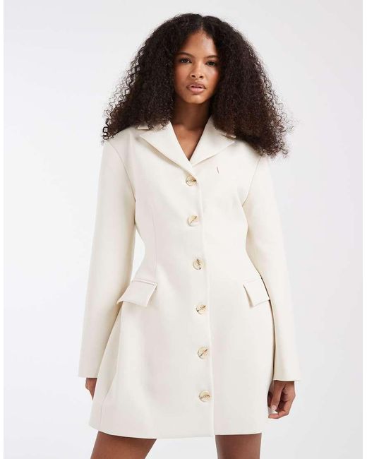 ASOS White Cinch Blazer Mini Dress