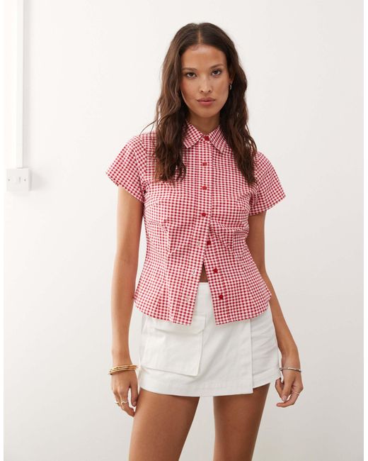 Collusion Red Fitted Shirt