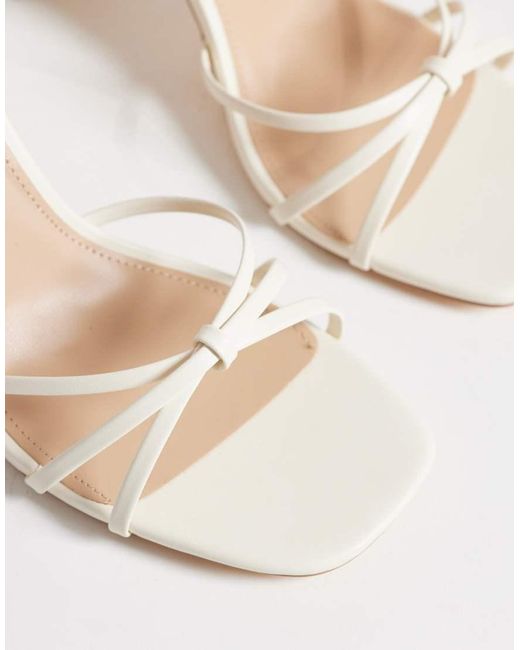 SEQWL White Strappy Barely There Block Heeled Sandals