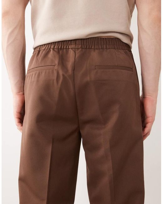 ASOS Pink Tailored Pull On Tapered Trousers for men