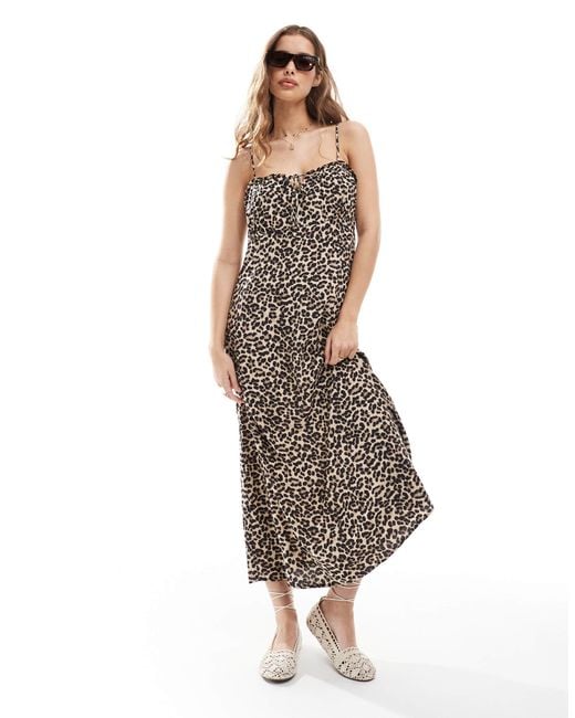 ONLY White – maxikleid mit animal-print
