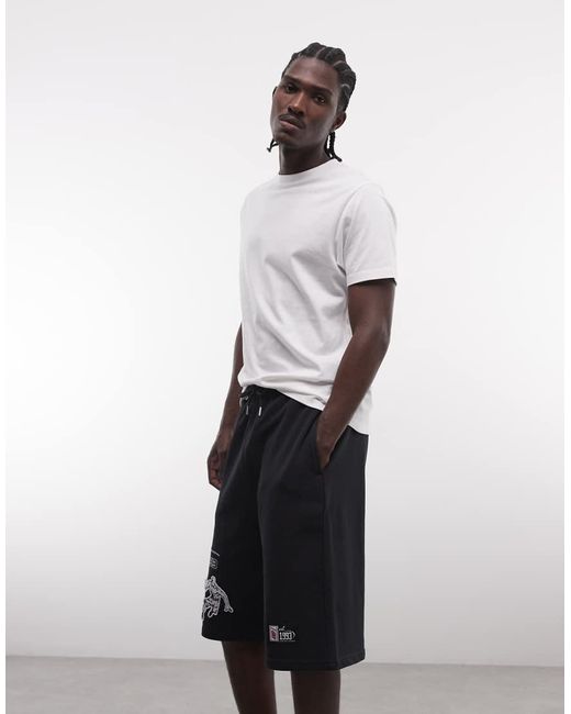 AND1 White On Court Basketball Logo Jersey Jorts for men