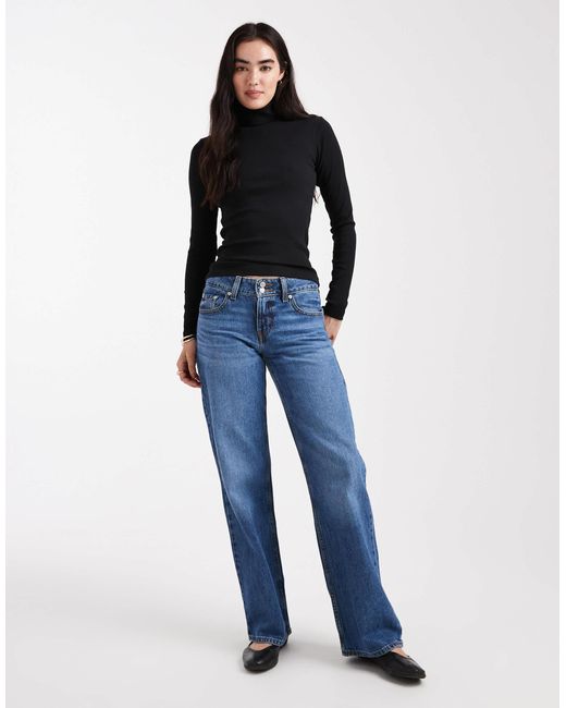 Vero Moda Black – langärmliges, geripptes jersey-oberteil