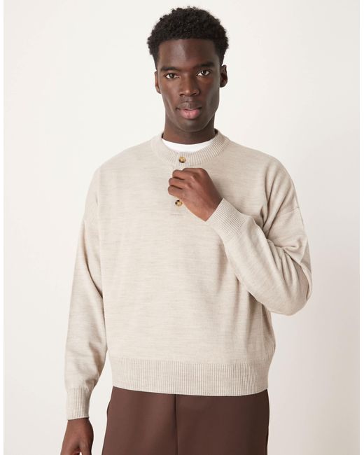 ASOS – kastiger oversize-pullover in Natur für Herren | Lyst DE