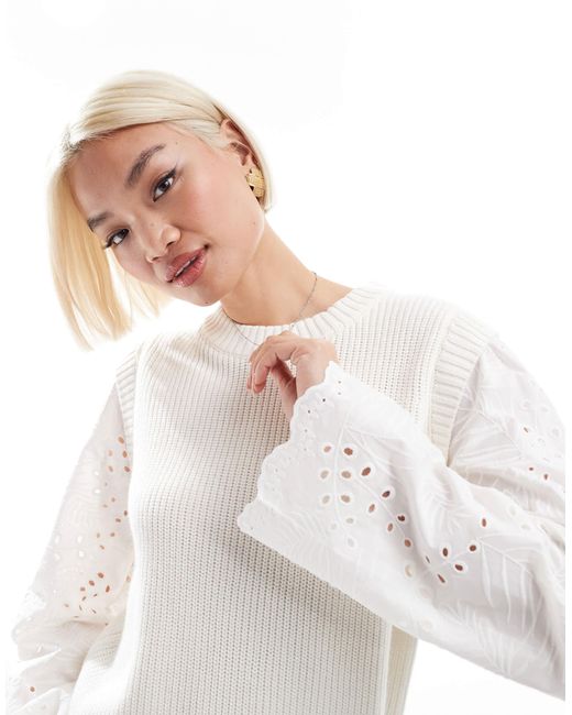 Object White – gerippter strickpullover