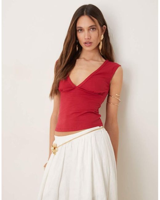 Motel Red Emberly Plunge Top