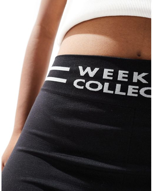 ASOS Black Asos Design Weekend Collective Seamless legging Short With Logo