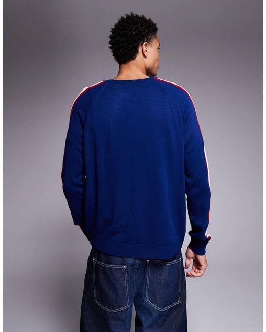 ASOS – relaxed-fit-strickpullover in Blue für Herren