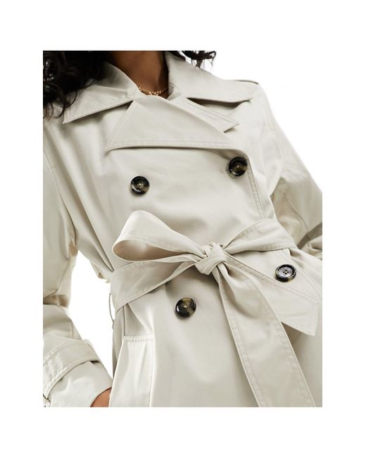 Trench-coat oversize - beige clair Mango en coloris White