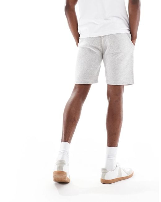 French Connection White French Connection Drawstring Jersey Shorts for men