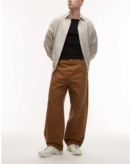 Carhartt Natural Brandon Loose Straight Leg Trousers for men