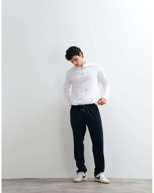 Jack & Jones Blue Straight Fit Drawstring Trousers for men