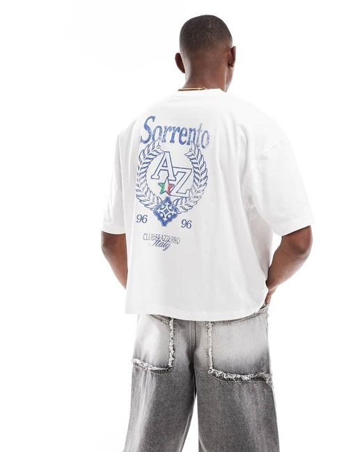ASOS White Boxy Oversized T-shirt With High Summer Graphic for men