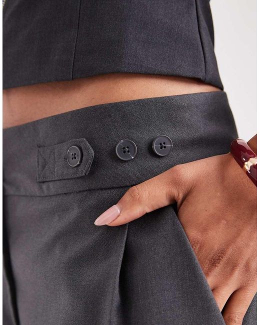 Vero Moda Pantalon Met Geplooide Voorkant En Verstelbare Taille Met Knopen in het Blue