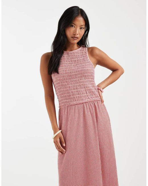 Only Petite Red Sleeveless Maxi Smock Dress