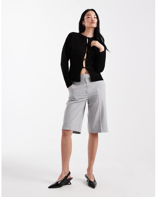 ASOS Black Fine Knit Sculpted Cardigan With Frog Closures