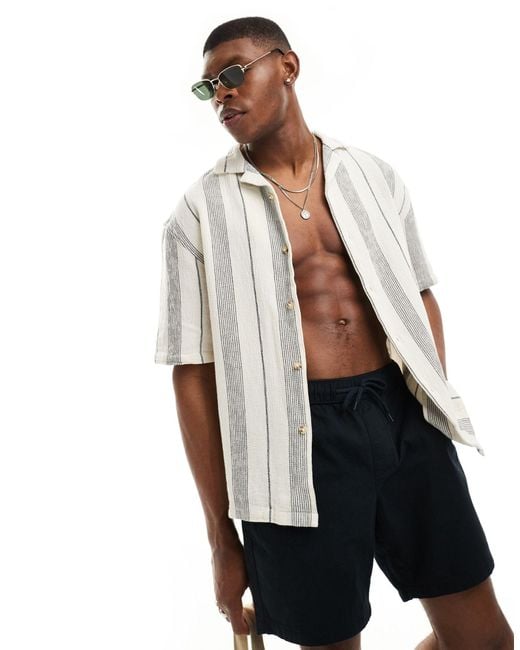 Chemise à rayures verticales - écru Pull&Bear pour homme en coloris White