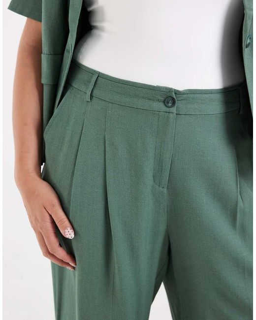 Vero Moda Green Wide Leg Tailored Pants
