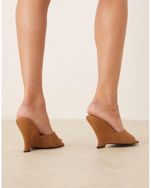 ASOS Natural Tansi High Heeled Wedge Mules