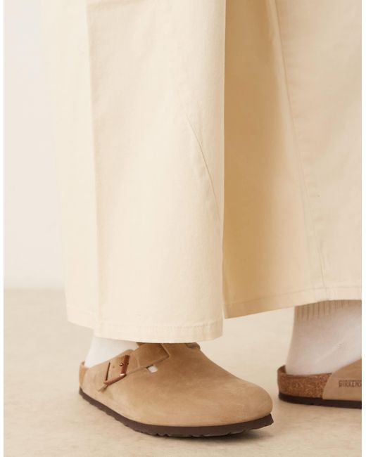 ASOS Natural Horseshoe Twill Trousers for men
