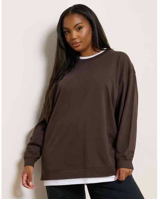 Yours Clothing Brown 2-In-1 Jumper