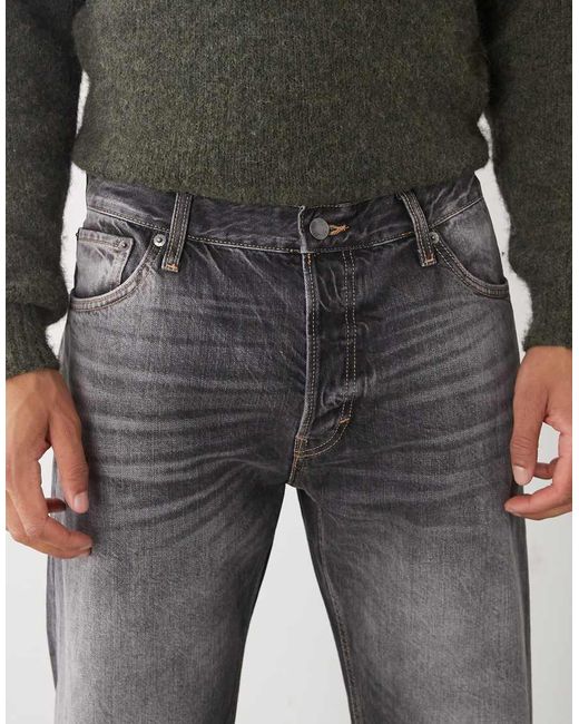 Vaqueros De Talle Bajo Y Pernera Recta Holgada Con Lavado Negruzco Meteor De -Negro Weekday de hombre de color Gray