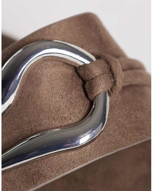 ASOS Brown Francisco Footbed Sandal With Metal Trim