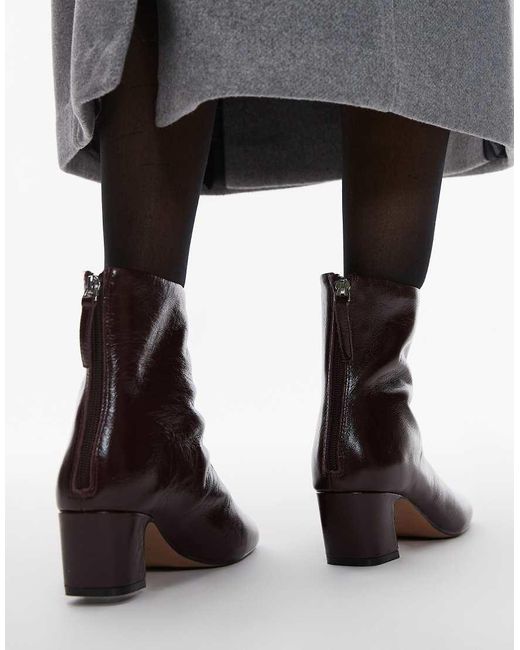 Botas Con Tacón De Cuero De -Rojo Mango de color Gray