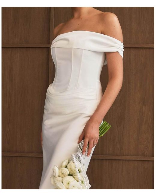Six Stories Brown Twist Strap Corset Maxi Dress