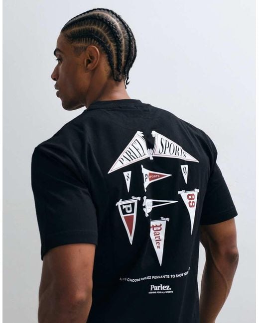 Parlez Blue T-Shirt With Graphic Back Print for men