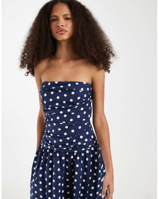 Gap Blue Drop Waist Bandeau Maxi Dress